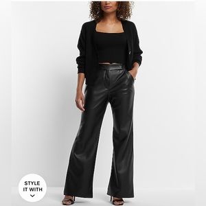 NWT- High Waist Faux Leather Trouser Pants